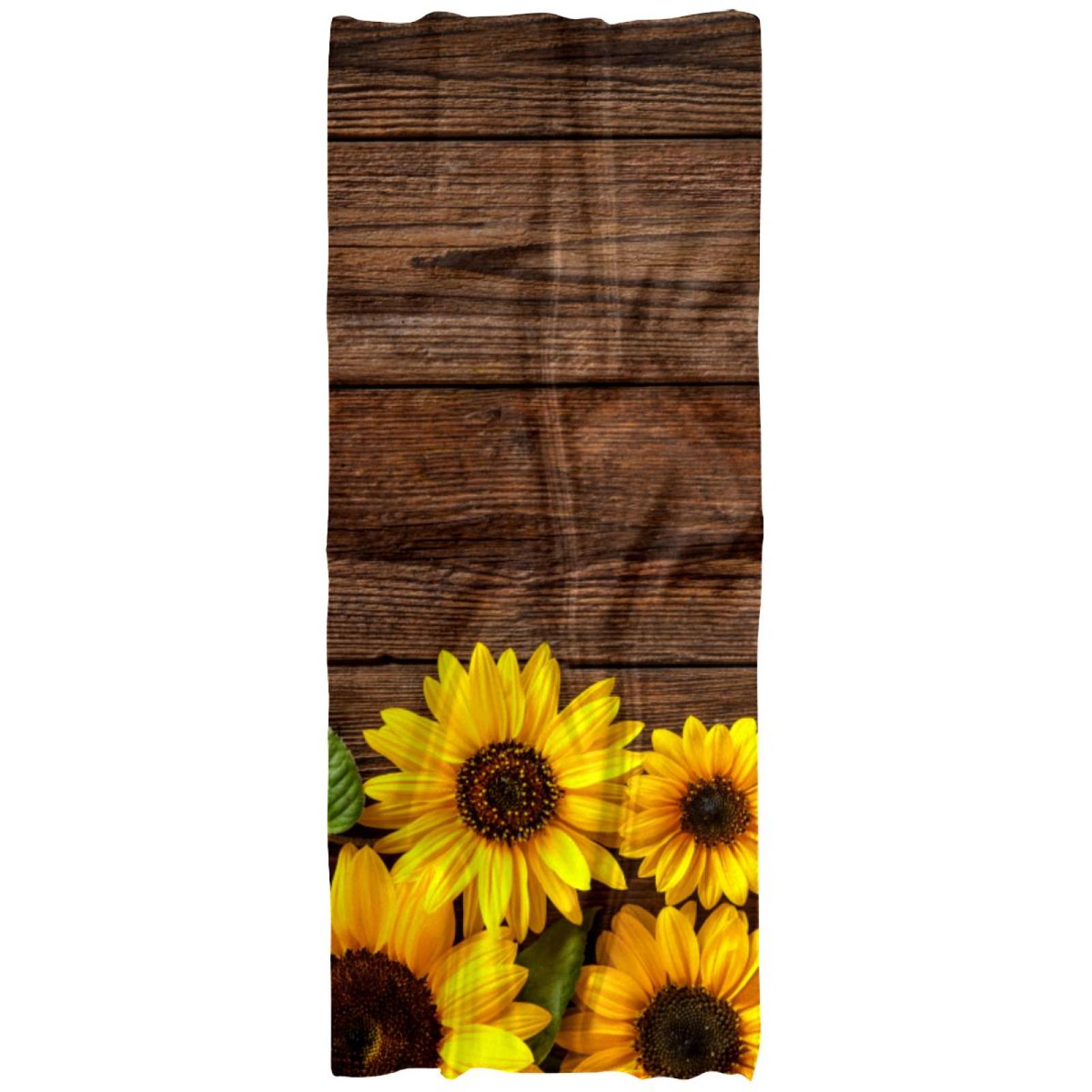 Sunflower Floral Pattern Breathable and Translucent Chiffon Silk Scarf ...