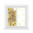 thumbnail image 1 of Sunflower Floral Window Privacy Film Stained Glass Window Film Decorative Windows Cover Static Windows Cling for Glass Door Farmhouse Pastoral Daisy Bees Brown Wood Stickers for Bathroom 19.6"x39.3", 1 of 7