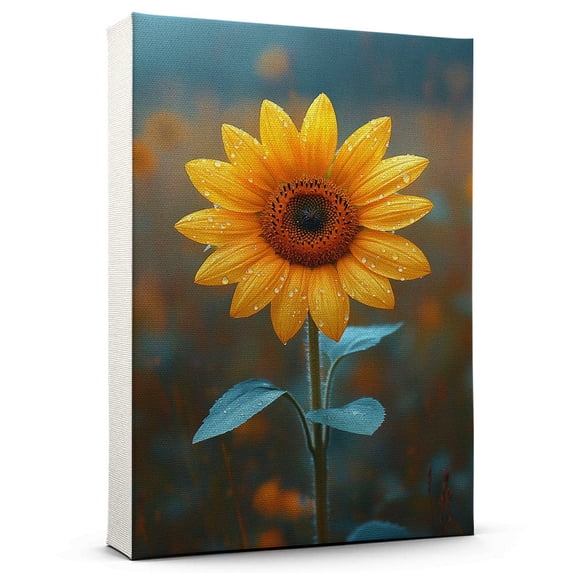 Sunflower Flower Canvas Wall Art 8x12 inches - Elegant Botanical Sunflower Flower Canvas Print Vintage Floral Artwork for Bedroom
