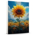 thumbnail image 1 of Sunflower Flower Canvas Wall Art 8x12 inches - French Antique Botanical Floral Sunflower Flower Watercolor Wall Decor, 1 of 5