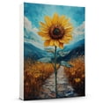 thumbnail image 1 of Sunflower Flower Canvas Wall Art 8x12 inches - Vintage Watercolor Sunflower Flower Botanical Canvas Decor for Cottagecore Bedroom, 1 of 5