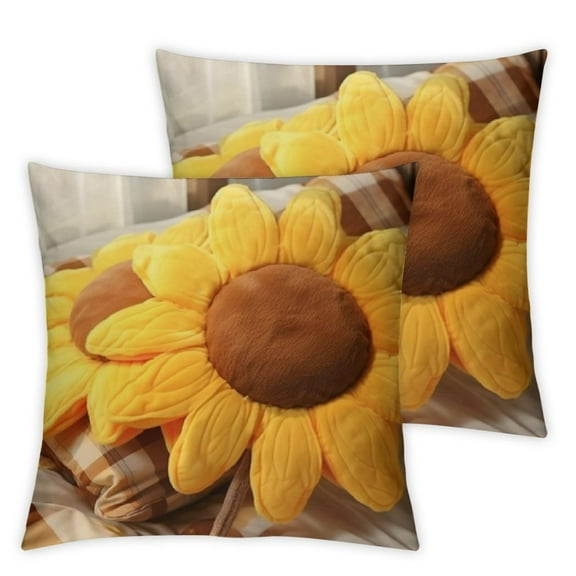 Sunflower Flower Floor Pillow Seating Cushion Mat Sunflower Throw Pillow Yellow Sunflower Shaped Chair Pads Decorative Plush for Bed Car Couch Chair Sofa Office Girls Gifts