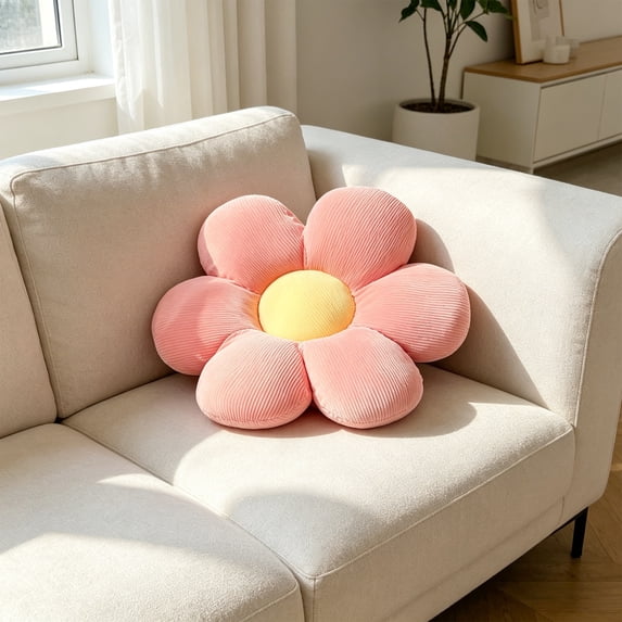 Sunflower Flower Floor Pillow,Super Soft Plush Daisy,Soft Comfortable Plush Sunflower Seat,Cute Home Decoration Kids Girls Women Gifts 15.7x15.7 In