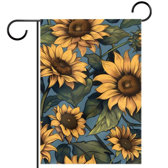 Sunflower Flower Pattern Garden Flag Double Sided House Flag for Outdoor Home, Personalized All Year Round Yard Decor 12 x 18 Inch