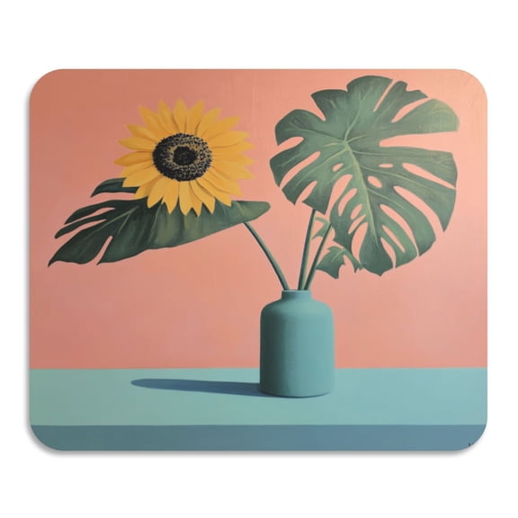 Sunflower Flower Pot Diatomaceous Earth Water Absorbent Mat, Anti-Slip Rubber Backing, 15.7" x 11.8"