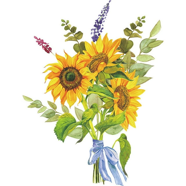 Sunflower Flower Wall Art Stickers Removable Vinyl Decal Home