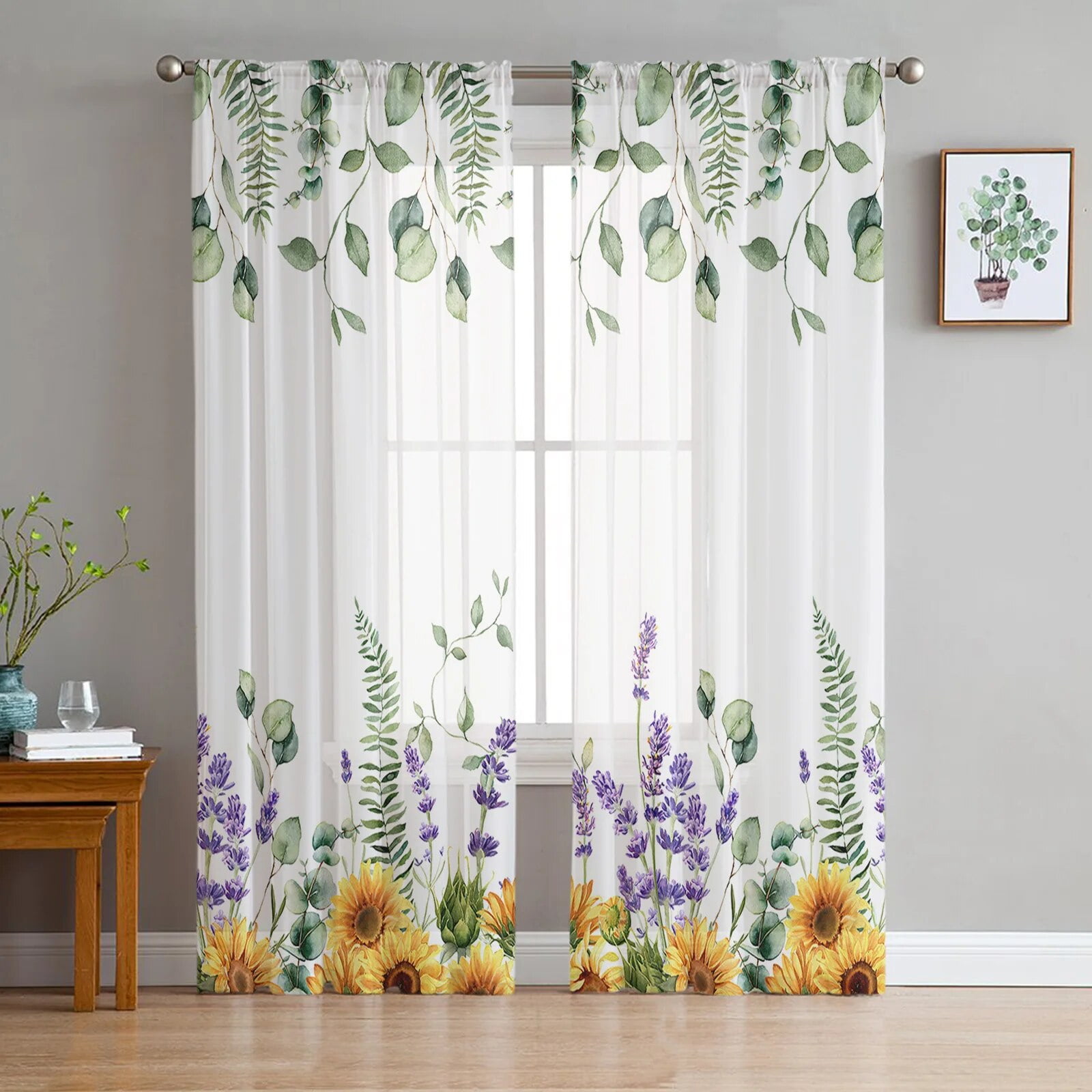 Sheer Sunflower Curtains - 8sc03de