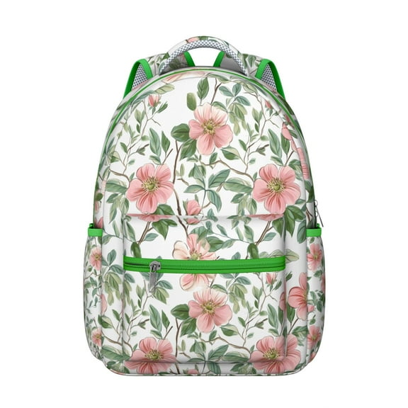 "Sunflower & Flowers Backpack - Stylish School Bag for Women, Large Compartment, Laptop Sleeve, Water-Resistant, Trendy Floral Design"