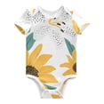 thumbnail image 1 of Sunflower Flowers Leaves Pure Cotton Bodysuit Short Sleeve Pajamas One-Piece Romper Unisex 12M, 1 of 6