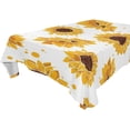 thumbnail image 1 of Sunflower Flowers Rectangle Tablecloth, Dust Proof Anti Wrinkle Wipeable Table Cloth Tabletop for of Dinner Kitchen Wedding Holiday Party 60"x120" Home Decor, 1 of 7
