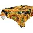 thumbnail image 1 of Sunflower Flowers Rectangle Tablecloth, Dust Proof Anti Wrinkle Wipeable Table Cloth Tabletop for of Dinner Kitchen Wedding Holiday Party 60"x60" Home Decor, 1 of 7