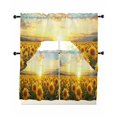 thumbnail image 1 of Sunflower Flowers Swag Curtains for Living Room/Bedroom Windows, Summer Watercolor Floral Field Kitchen Curtains and Valances Set 36 Inch Length, Light Filtering Swags Valance Curtain Panels, 1 of 5