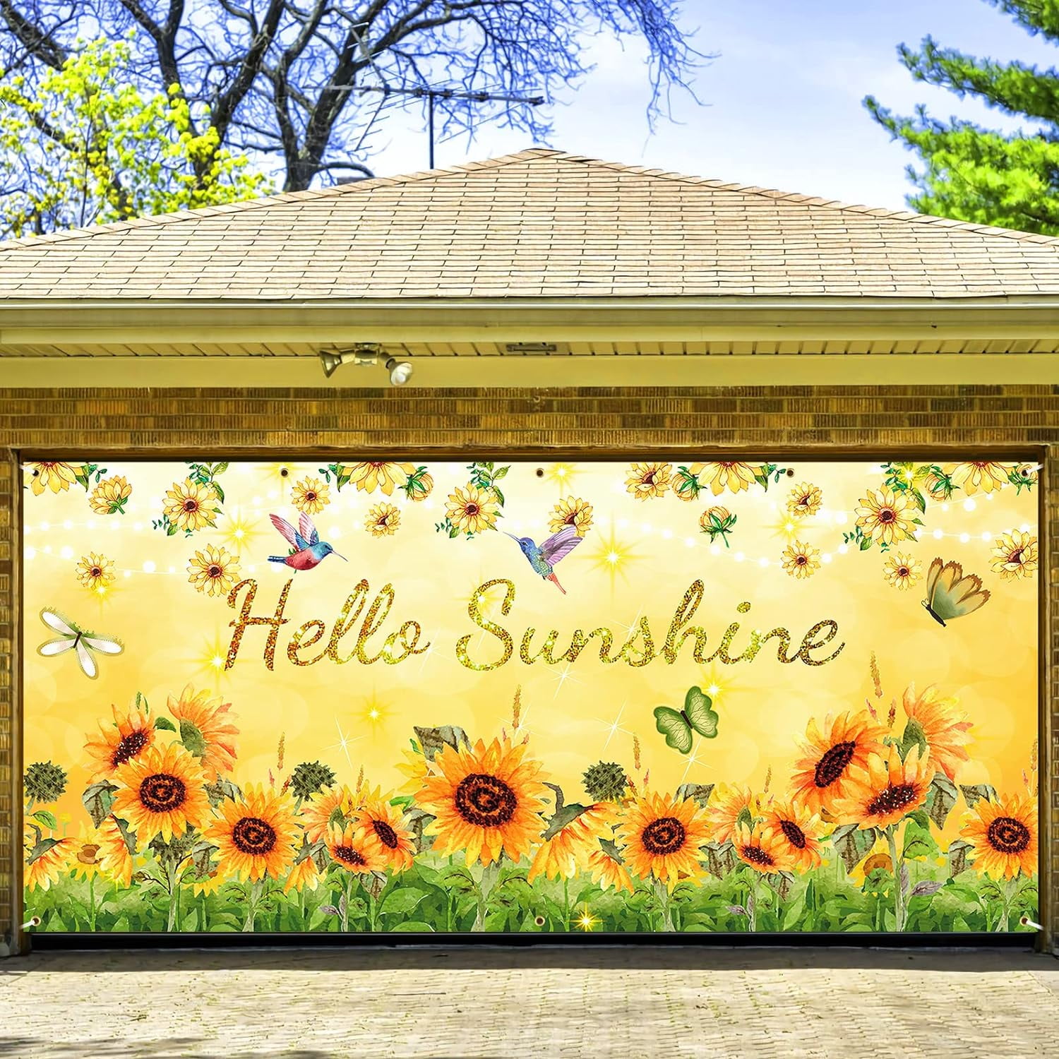 Sunflower Garage Door Banner Hello Sunshine Door Cover
