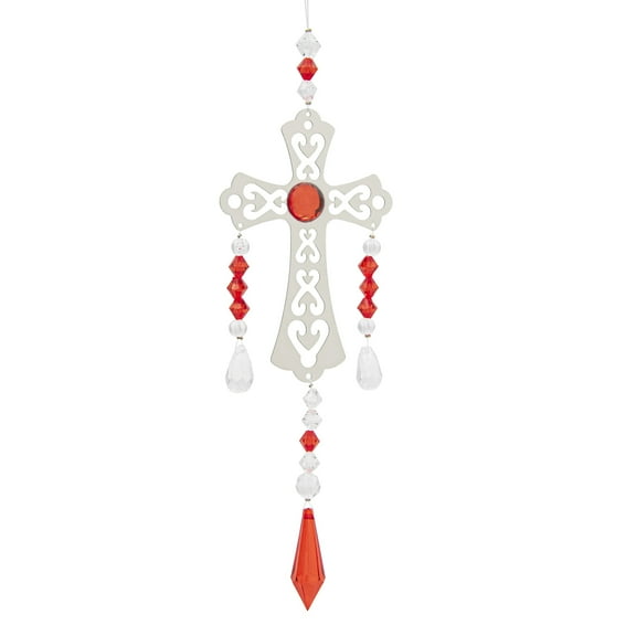 Sunflower Garden Birthstone Cross Suncatcher, July