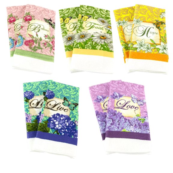 Sunflower Garden Designs Floral & Butterfly Inspirational Kitchen Towel Set