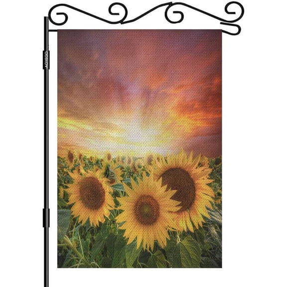 Sunflower Garden Flag 12.5x18 Inch Vertical Double Sided Field in Evening Light Sunflower Mitsuman Yard Garden House Flag for Outdoor Indoor Decoration