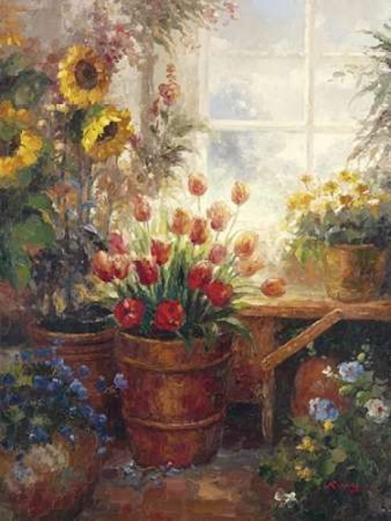 Sunflower Garden I Canvas Art - Hong (18 x 24)