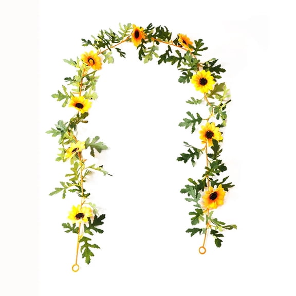 Sunflower Garland For Decoration,5.74Ft Sunflower Decor Garlands Flowers Vines Garland,Hanging Artificial Silk Flowers With Green Leaves For Home Wedding Party Spring Summer Home Decor