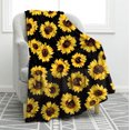 thumbnail image 1 of Sunflower Gifts Blanket, Double Sided Print Throw Soft Warm Lightweight Blanket for Women Birthday Christmas, Home Living Room Decor Black 60"x80", 1 of 7