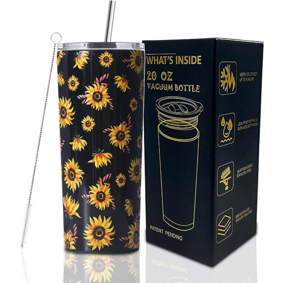 Sunflower Gifts For Women Tumbler Birthday Cups Gifts For Mom Insulated Gifts For couples Girlfriend Wife Personalized Coffee Mug Unique 20 oz Red