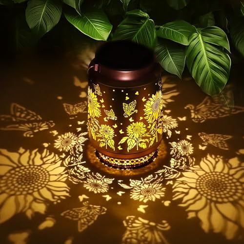 Sunflower Gifts for Women Sunflower Solar Lantern Birthday Gifts Mothers Day Gifts for Mom Grandma Sister Friend Garden Decor Metal Solar Hanging Lights Outside Decor