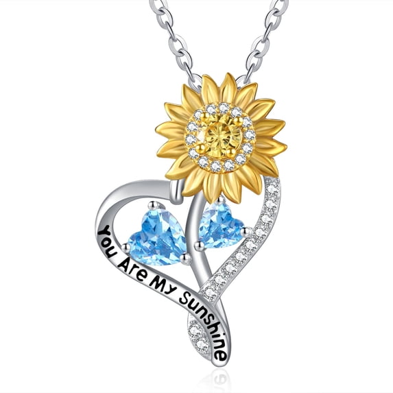Sunflower Gifts for Women Birthstone necklace S925 sterling silver