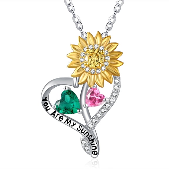 Sunflower Gifts for Women Birthstone necklace S925 sterling silver