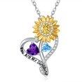 thumbnail image 1 of Sunflower Gifts for Women Birthstone necklace S925 sterling silver, 1 of 6