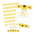 thumbnail image 1 of Sunflower Girl Baby Shower Invitations, Yellow Floral Baby Shower Invites with Diaper Raffles Cards, Sprinkle, 20 Invites Including Envelopes, 1 of 3