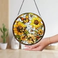 thumbnail image 1 of Sunflower Glass Suncatcher, Sunflower Stained Glass Hanging, Flower Garden Gift Home Decor, Birthday Gift, Window Hanging, Mother's Day Gift, 1 of 6