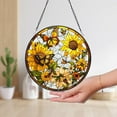 thumbnail image 1 of Sunflower Glass Suncatcher, Sunflower Stained Glass Hanging, Flower Garden Gift Home Decor, Birthday Gift, Window Hanging, Mother's Day Gift, 1 of 6