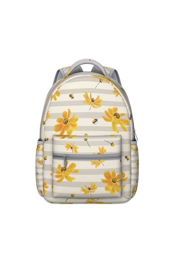 "Sunflower Glory Backpack - Beautiful Flowers Design School Bag for Teens, Features Breathable Mesh Back Panel & Adjustable Shoulder Straps"