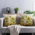 thumbnail image 1 of Sunflower Gnome Throw Pillow Cover 16 x 16 Set of 2 Spring Floral Flowers Pillow Cases Seasonal Summer Cushion Covers Cotton Linen Decorative Pillowcase Farmhouse Decor for Sofa Couch Home, 1 of 6