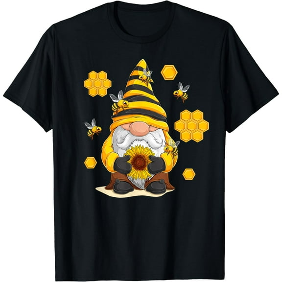 Sunflower Gnome With Bee And Honey Hippie T-Shirt