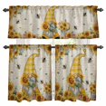 thumbnail image 1 of Sunflower Gnomes Kitchen Curtains Sets for Windows 24 Inch Length, Farmhouse Leaf Floral Spring Summer Rod Pocket Window Treatments Tier Curtains and Valances Set for Bedroom/Bathroom, 1 of 8