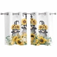 thumbnail image 1 of Sunflower Gnomes Kitchen Curtains Window Panels, Spring Eucalyptus Floral Watercolor Insulated Window Treatment Curtain, Grommet Curtains for Bedroom/Living Room/Bathroom, 2 Piece 27.5"Wx39"L, 1 of 8