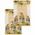 thumbnail image 1 of Sunflower Gnomes Kitchen Dish Towels for Drying Dishes Set of 2, Spring Eucalyptus Floral Orange Plaid Waffle Weave Microfiber Hand Tea Bathroom Towels Quick Dry & Absorbent Towel 15.7x23.6, 1 of 7