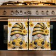 thumbnail image 1 of Sunflower Gnomes Kitchen Towels Set of 2, Summer Botanical Bee Yellow Plaid Rustic Absorbent Dish Towels for Kitchen, Microfiber Hand Towel, Quick Drying Tea Towel for Cleaning Decorative Dishcloths, 1 of 7