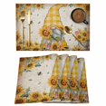 thumbnail image 1 of Sunflower Gnomes Placemats Set of 6, Farmhouse Leaf Floral Spring Summer Placemats for Dining Table, Place Mats for Kitchen Tabletop, Waterproof Wipeable Dining Table Mats Set, 1 of 9