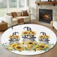 thumbnail image 1 of Sunflower Gnomes Round Rug 8ft Washable Circle Rugs Non Slip Spring Eucalyptus Floral Watercolor Large Area Rug Indoor Floor Carpet for Bedroom Kitchen Living Room Home Office Dining Room Nursery, 1 of 8
