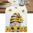 thumbnail image 1 of Sunflower Gnomes Table Runner 120 Inches, Summer Botanical Bee Yellow Bed Runner Dresser Scarves Tabletop for Indoor Outdoor Parties/Ceremony/Banquet, 13"x 120", 1 of 9