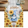 thumbnail image 1 of Sunflower Gnomes Table Runner 72 Inches, Summer Botanical Floral Grey Plaid Bed Runner Dresser Scarves Tabletop for Indoor Outdoor Parties/Ceremony/Banquet, 18" x 72", 1 of 9