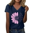 thumbnail image 1 of Sunflower Graphic Plus Size Women's T-Shirt Summer Oversized Casual V-Neck Top for Girls, Yoga Outdoor Travel, Lightweight Breathable Tee, Dark Gray Women Summer T Shirt Plus Size Loose Top Top, 1 of 4