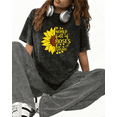 thumbnail image 1 of Sunflower Graphic Quote Print Tshirt Graphic Tees Black Shirts S-2XL Tops, 1 of 5