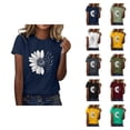thumbnail image 1 of Sunflower Graphic Tees for Women 2026 Summer Casual Short Sleeve Crewneck T Shirts, 1 of 4