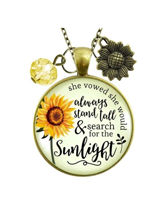 Sunflower Gutsy Goodness Bronze Metal Necklace Adult Female Metal Jewelry