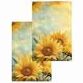 thumbnail image 1 of Sunflower Hand Towels Set, Waffle Weave Kitchen Towels 2 Pieces, Yellow Spring Floral Botanical Microfiber Hair Face Bath Tea Towel Absorbent Quick Drying Cleaning Dish Cloths 15.7"x23.6", 1 of 7