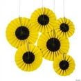 thumbnail image 1 of Sunflower Hanging Fans, Birthday, Party Decor, 6 Pieces, 1 of 1
