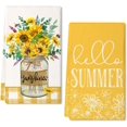 thumbnail image 1 of Sunflower Hello Summer Kitchen Towels Dish Towels Set of 2,Yellow Vase Floral Hand Towels 18x26 Inch Drying Dishcloth,Farmhouse Home Seasonal Holiday Summer Decorations, 1 of 6
