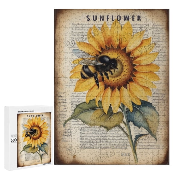 Sunflower Home Wall Signs for Bedroom Living Room Rustic Wooden Farmhouse Wall Art 500 Piece Puzzles for Adults 15"x21"